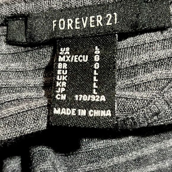 Forever 21 Dress Sweater Long Sleeve Backless Bodycon Mini Mock Neck Gray Large - Picture 3 of 3